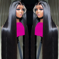Perruques en cheveux humains HD Full Lace à densité 180% 210% pour femmes noires, vente en gros, cheveux vierges brésiliens, perruque frontale en dentelle transparente