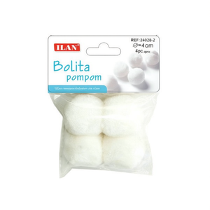Iln White <b>Wool</b> Pompom 4 Cm <b>Craft</b> Decorations For DIY Projects - Product Image 2
