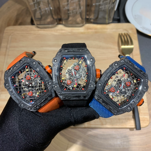 Ultra-light Hollow Floating Sports <b>Watch</b> 27-04 Mesh Mechanical Sapphire Crystal 40mm Rubber Band Tonneau <b>case</b> Carbon Fiber 3BAR - Product Image 1