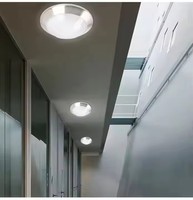 Plafonnier encastré IP65 IK10 20W avec détecteur de mouvement, luminaire rond encastré pour sous-sol, couloir
