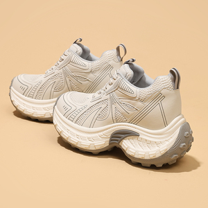 Lightweight Breathable Women's Sneakers 2026 Spring Chunky Soled Height Enhancing Casual Hiking Shoes Retro Style - Product Image 4