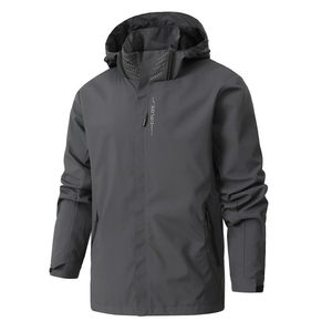 Nuoxin Outdoor <strong>Sport</strong> Hiking High Quality Men's Lightweight Waterproof Eco-Friendly Long Sleeve <strong>Black</strong> <strong>Jacket</strong> With Hoodies - Product Image 5