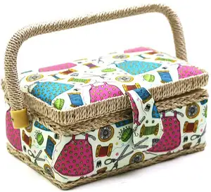 Small Sewing Basket With Sewing Kit Accessories For Girls/kids/beginners 19*13*10cm sewing storage box