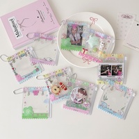 Sac d'emballage en PVC transparent personnalisé pour badges mignons, cartes photo d'idols, images, sacs à fermeture éclair en PVC pour bonbons, dessins animés et animations