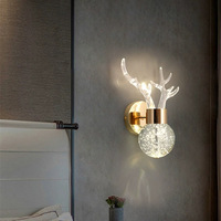 À la mode et lumineux bois de cerf salon fond couloir applique acrylique chambre tête de lit Led applique murale