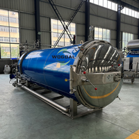 Stérilisateur d'autoclave de cornue de nourriture par lots horizontaux avec les paniers 304 d'acier inoxydable de double porte