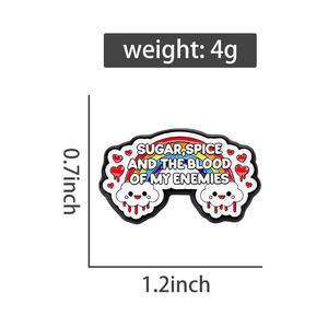 Broches de Esmalte de Sugar Spice and the Blood of My Enemies, Parodia de Corazón y Nube, Broche de Solapa, Venta al por Mayor - Product Image 6