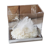 Éternelle Rose Blanc Cygne Forme Ift Box Meilleur Ami Petite Amie Saint Valentin Cadeau D'anniversaire Ornements