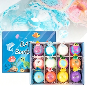 บาธบอมบ์ธีมมหาสมุทรพร้อมเซอร์ไพรส์ด้านใน ชุดของขวัญฟองสบู่ฟู่ 12 ชิ้น ลูกบอลอาบน้ำสปาเปลี่ยนสีด้วยเกลือทะเลธรรมชาติ - Product Image 1