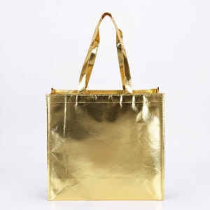 批发定制标志印刷粉色金属无纺布聚丙烯手提袋可重复使用广告手提袋 - Product Image 4