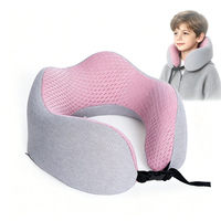 Oreiller de voyage ergonomique pliable et compact en mousse à mémoire de forme en U, avec tissu rafraîchissant et lavable, pour le soutien du cou et la sieste en avion