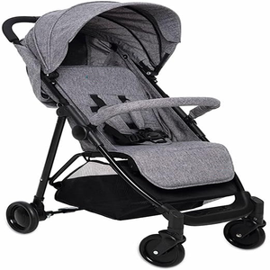 Passeggino Tascabile Pieghevole <span class=keywords><strong>con</strong></span> Chiusura a un Pulsante, <span class=keywords><strong>Telaio</strong></span> Regolabile per Gambe e Schienale, <span class=keywords><strong>con</strong></span> Cintura <span class=keywords><strong>di</strong></span> Sicurezza a 5 Punti, Carrozzina Compatta - Product Image 1