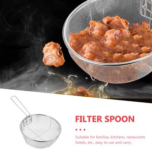 Stainless Steel Foldable Deep Fry Basket Round <b>Wire</b> Presentation with Detachable Handle Drain Basket - Product Image 4