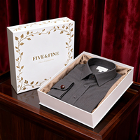 Boîte rigide de luxe en papier couché faite à la main pour chemises habillées et de mariage pour hommes - Emballage cadeau personnalisé avec pelliculage mat