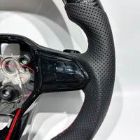 Volante de Alto Rendimiento Personalizado de Fábrica en Fibra de Carbono Negra con Detalles Rojos LED, Compatible con Volkswagen MK8 MK7 MK6 Golf R