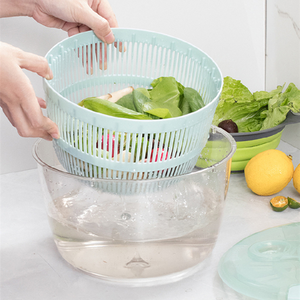 Escurridor <span class=keywords><strong>Manual</strong></span> de Gran Capacidad con Mango Giratorio, Sostenible, para Frutas, Verduras, Agua, Aceite, Secado Rápido, para Preparación de Alimentos, Ensaladas de Lechuga - Product Image 3