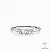 Bagues empilables en argent sterling 925 véritable avec moissanite étincelante pour femme, bijoux classiques et romantiques pour mariage