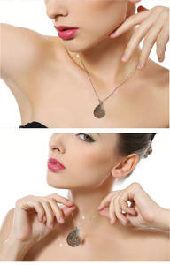 जोया उपहार आकर्षण हस्तनिर्मित प्राकृतिक अम्मोनी शंख चांदी लिपटे लटकन खोल हार के लिए महिलाओं - Product Image 5