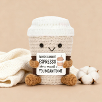 Tricot tasse à café poupée Cheer up fête décoration pour femmes tasse confort émotionnel soutien prêt à l'emploi poupée en peluche