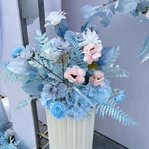 Đám Cưới Sân Khấu Backdrop Ánh Sáng Màu Xanh Hồng Trắng Nhân Tạo Hoa Sắp Xếp, Nhà Máy Trực Tiếp Bán Hoa Bó Hoa Á Hậu Hàng Hoa - Product Image 5