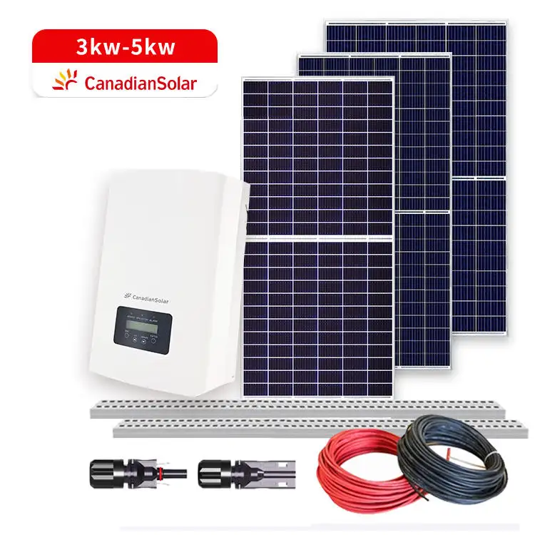 CanadianSolarOEMウェルカムエネルギーキット、グリッド3kW/4kw/5kWシステムソーラー家庭用