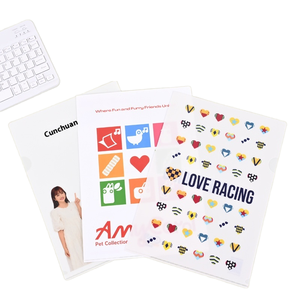 Brochure imprimée sur une seule page en forme de L A4 personnalisée avec couverture rigide et jeu de fichiers d'animation de dessins animés sérigraphie de stockage de logos - Product Image 1