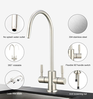 Robinet mélangeur 5 voies chromé à double poignée pour cuisine, système RO, eau chaude et froide, refroidisseur de soda et eau pure, 5 en 1, vente chaude