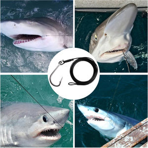 ตะขอเบ็ดตกปลารูปปลาฉลามปลาทูน่าแบบ400LB ตะขอสำหรับตกปลาน้ำเค็มขนาดใหญ่ทำจากไนลอนเคลือบสายเคเบิ้ล - Product Image 6