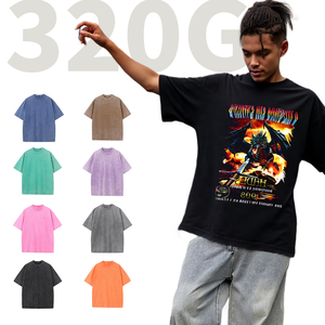 Shengshi Adults's Tee Custom 320g Stone Wash Trends Regular O-neck Work <b>No</b>-shrink With Custom <b>Logo</b> Bulk Tee Training for Unisex - Product Image 1