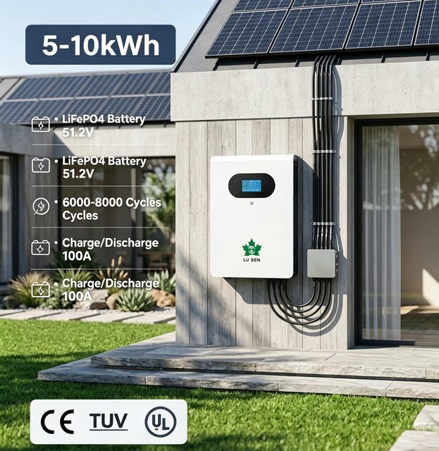 Wall Mounted Home Storage LiFePO4 Lithium Iron Phosphate Battery Powerwall 48V 200ah 100ah 5kwh 10kwh Backup Power