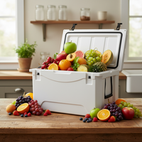 Glacière isotherme moderne en LLDPE rotomoulé de 115 QT/110 litres, écologique, avec compartiment à glace pour fruits de mer