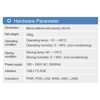 86 Tipe XPON ONU 1GE+2.5GE IP4/IP6 Mendukung Pengujian Jalur Server Virtual Bahan Plastik MINI Serat Optik Bahan Plastik MINI