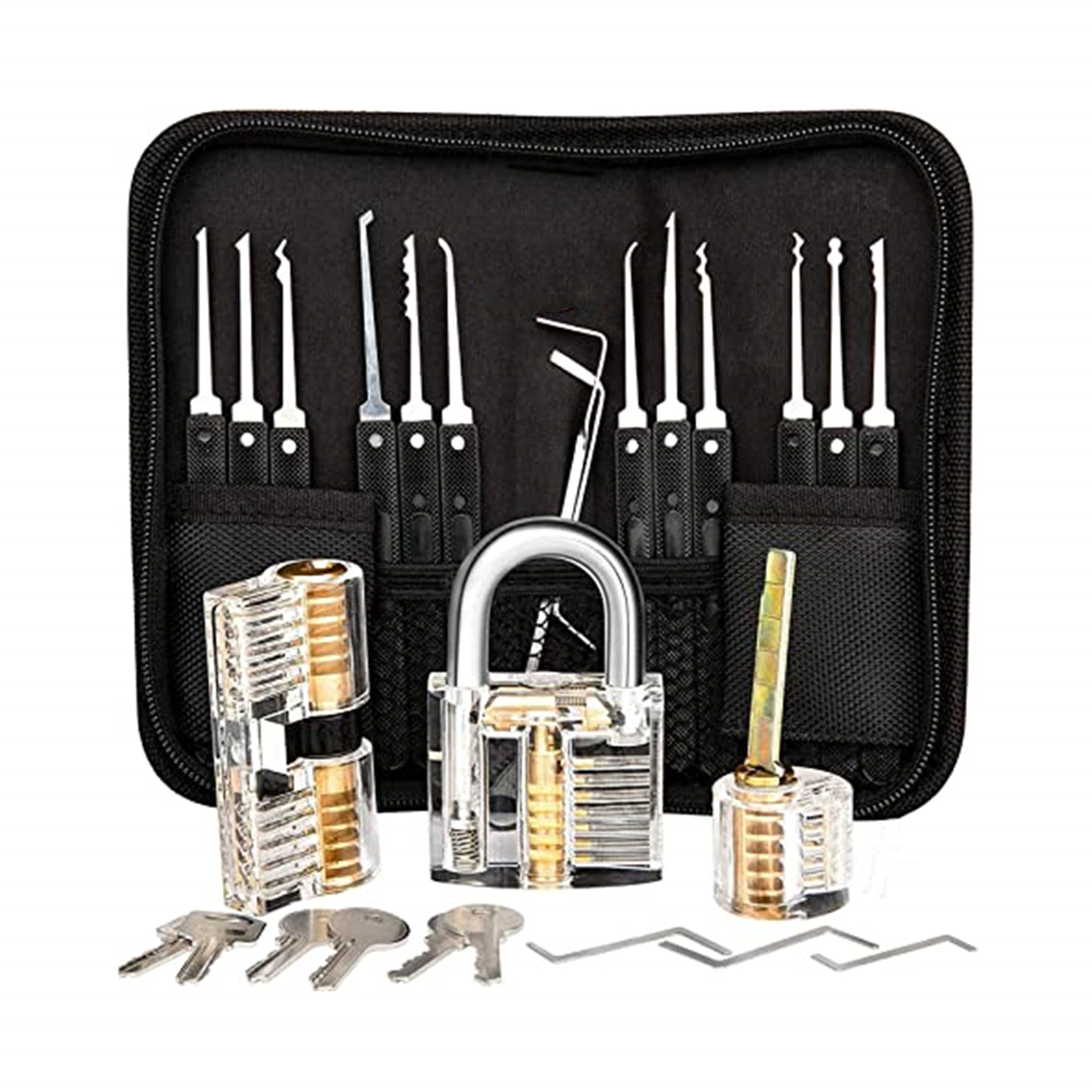 Offre Spéciale serrurier Outils D'ouverture De Voiture GOSO 17 pièces serrure Pick Set Avec 3 Serrure transparente Multi-fun Ensemble Outil Kit