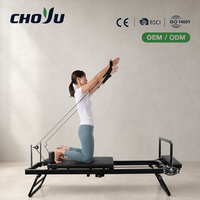 Reformer de Pilates pliable en acier inoxydable pour studio à domicile, lit de reformer portable, design compact et gain de place