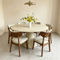 Table à manger moderne de style italien en bois blanc cassé, plateau extensible en MDF, design pliable pour petits appartements