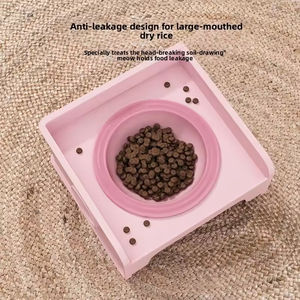 Comedero Plegable Redondeado Ecológico para Mascotas, Mesa de Comedor Desmontable y Enlazable para Perros y Gatos, con Tazón de Cerámica para Agua y Comida - Product Image 2