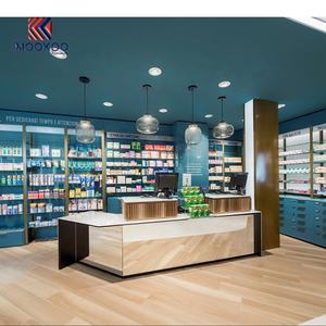 आधुनिक उच्च अंत फार्मेसी दुकान इंटीरियर डिस्प्ले फर्नीचर डिजाइन स्टाइलिश कैशियर काउंटर रैक - Product Image 4