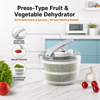 Handmatige groente- en fruitdroger, waterafzuiger, handpers, snelle dehydratatie, keukenhulpje, plastic, 3L, salade spinner