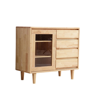 Nordic Solid Wood <b>Sideboard</b> 900mm And Above <b>Storage</b> Kitchen Cabinet Natural Wood Color - Product Image 3