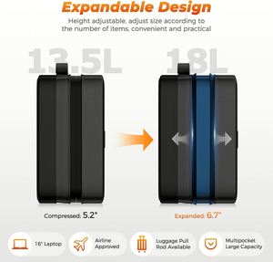 Organisateur de documents ignifuge et étanche grande capacité, boîte extensible portable avec fermeture éclair pour le rangement de fichiers à domicile et en voyage - Product Image 2