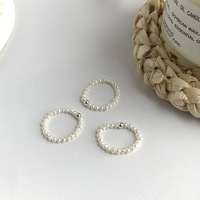 JZ137 Modisches Geschenk Feiner Schmuck Mini Kleine Natürliche Süßwasserperlen-Ringe für Frauen Echtes 925 Sterling Silber Schmuck für Damen