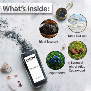 Sel de mer de sel de lave noir de 450 g pour le trempage, sels de bain <span class=keywords><strong>Spa</strong></span> <span class=keywords><strong>Luxetique</strong></span> pour les cadeaux de femmes ou les cadeaux de fête des mères de maman - Product Image 5