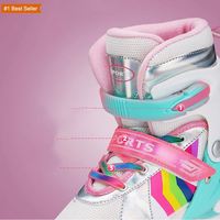 Istaride Verstellbare, robuste Outdoor-Rollschuhe für Jungen und Mädchen von 3-6 Jahren, wasserdicht, ABEC-7-Lager, sicher, lustig, leuchtende PU-Rollen