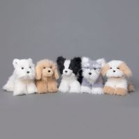 Peluche réaliste de chien de simulation en gros, jouet en peluche personnalisé Schnauzer, Caniche, Westie, poupée pour cadeau d'anniversaire pour enfants
