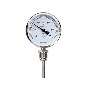 Thermomètre axial bimétallique HVAC 40 mm, vente chaude 2025, personnalisable OEM, indice de protection IP67, boîtier en laiton et acier inoxydable, port série 0-80°C - Product Image 3
