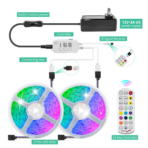 12V pour Bluetooth RGB5050 bande lumineuse 24 touches télécommande Mobile barre colorée KTV bande décorative produit pour la maison intelligente - Product Image 2