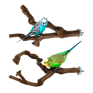 Pet Standing Stick asta di legno di uva selvatica pappagallo Cockatiel pappagallo stazione di bordo morso artiglio macinazione giocattolo gabbia per uccelli accessori - Product Image 2
