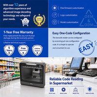 Escáner de Código de Barras de Escritorio de Alta Velocidad YUANAIDC, Lector USB Omnidireccional de Códigos QR 1D y 2D para Puntos de Venta, Tiendas Minoristas y Almacenes