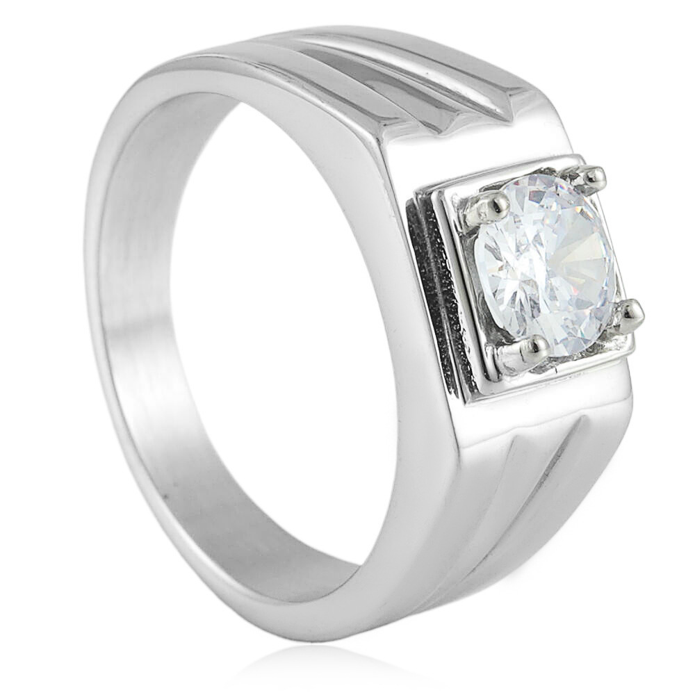 Steel-colored white sapphire