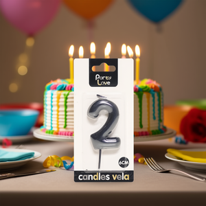 Bougie d'anniversaire sans gouttes et sans parfum en cire de paraffine de 6 cm pour la décoration de gâteau d'anniversaire – Lot de 2 - Product Image 2